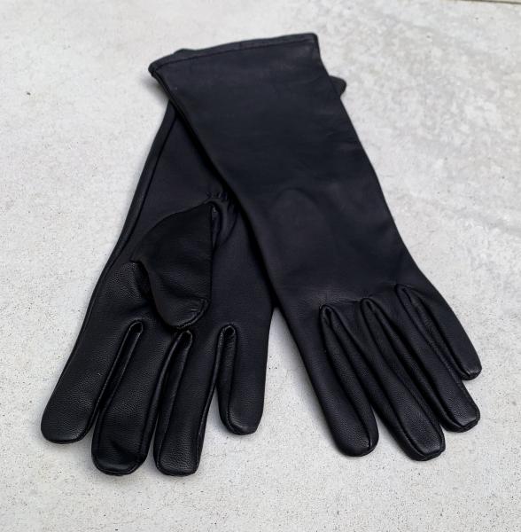 Super hero medium length leather gloves for Cosplay/Black picture