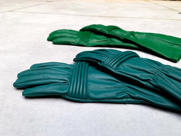 Leather Gloves for Power Rangers Cosplay/Long gauntlet/Top grain cowhide/Green picture