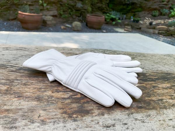 Petite sizes Power Rangers Cosplay gloves/Short gauntlet/Women/Lamb Leather/White picture