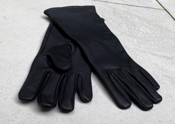 Super hero medium length leather gloves for Cosplay/Black picture