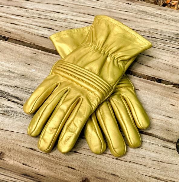 Ranger Hero Gloves for Cosplay/Short gauntlet/Top grain cowhide/Gold picture