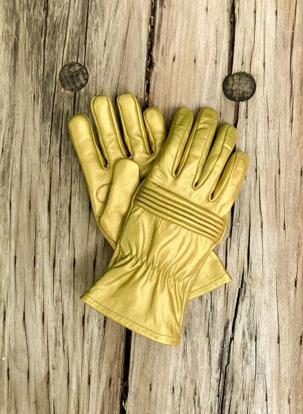 Ranger Hero Gloves for Cosplay/Short gauntlet/Top grain cowhide/Gold picture