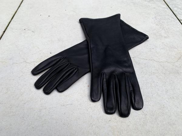 Super hero medium length leather gloves for Cosplay/Black picture