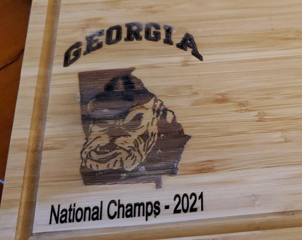 Cutting/Charcuterie Board-GA Bulldogs-bamboo