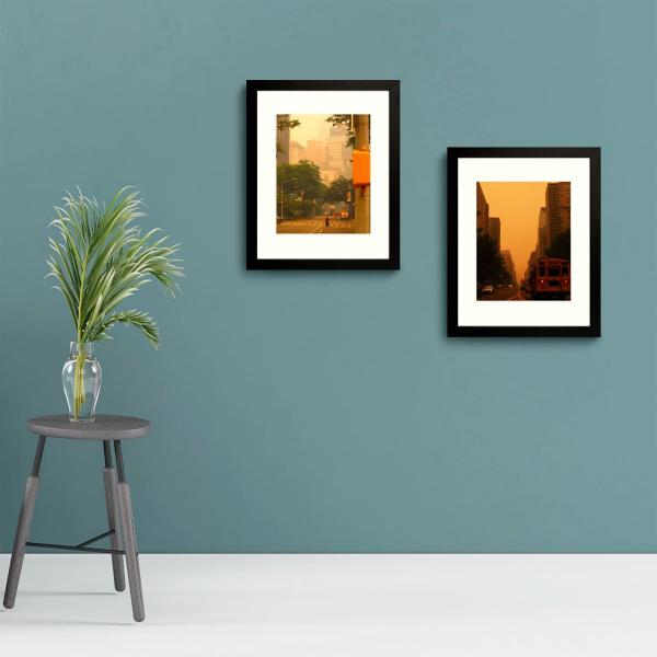 A Barren Corner - Printed and Matted Photo of New York City Covered In Smoke