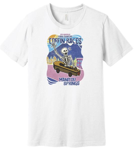 2024 Emma Crawford Coffin Races Tee- WHITE 100% COTTON UNISEX-PRESALE picture