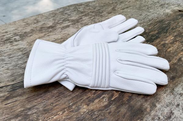 Petite sizes Power Rangers Cosplay gloves/Short gauntlet/Women/Lamb Leather/White picture