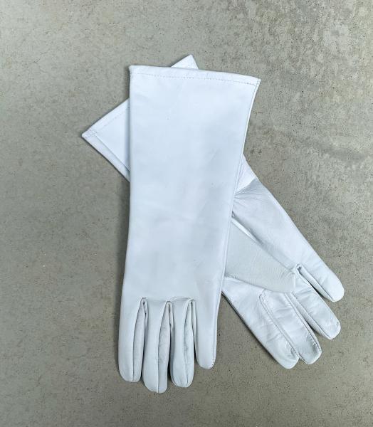 Cosplay leather gloves /White/medium length picture