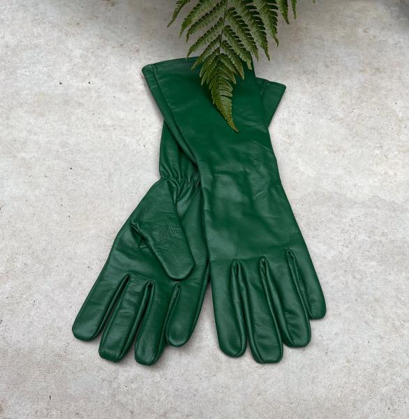 Super hero long gauntlet genuine leather gloves/GREEN picture