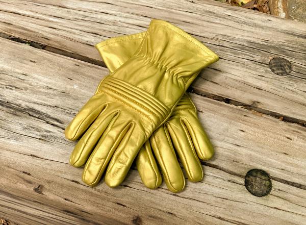 Ranger Hero Gloves for Cosplay/Short gauntlet/Top grain cowhide/Gold picture