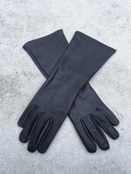 Super hero long cuff leather gloves for Cosplay/Black picture