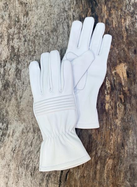 Petite sizes Power Rangers Cosplay gloves/Short gauntlet/Women/Lamb Leather/White picture