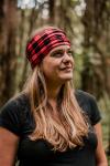 Red Checkered Print Bohemian Headband - Mask Headband - Teen Girl Clothing - Nurse Headband - Fitness Headband - Spring Wide Headband