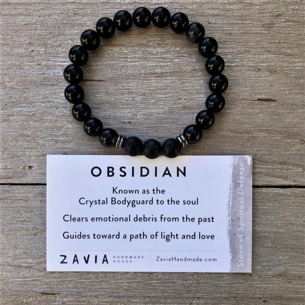 Obsidian and Lava Bracelet (qty 1)