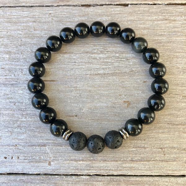 Obsidian and Lava Bracelet (qty 1) picture