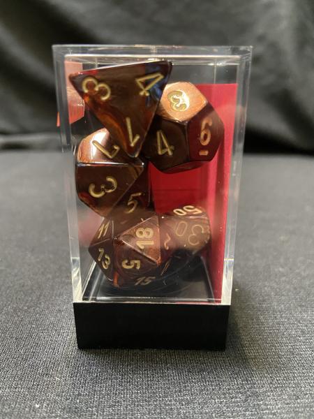 Chessex Scarab Blue Blood/Gold 7-Die Set picture