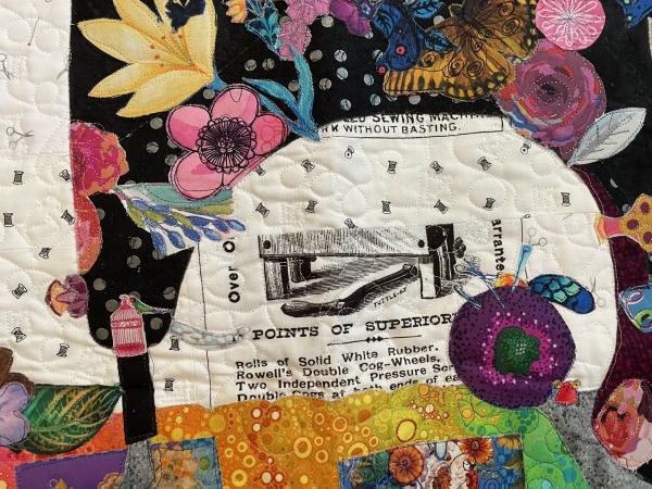 Featherweight Collage quilted wall hanging picture