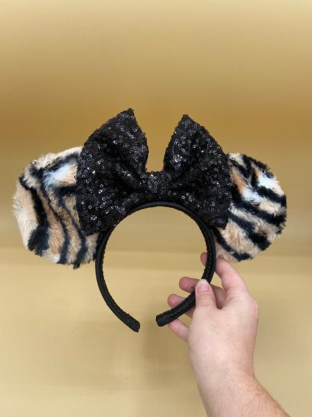 Fluffy Tiger Print Minnie Ears - Animal Kingdom Ears picture