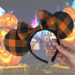 Orange and Black Plaid Minnie Mouse Ears | Halloween Minnie Ears