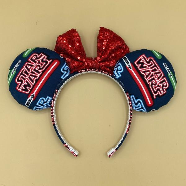 Red Lightsaber Star Wars Minnie Mouse Ears | Dark Side Disney Ears picture