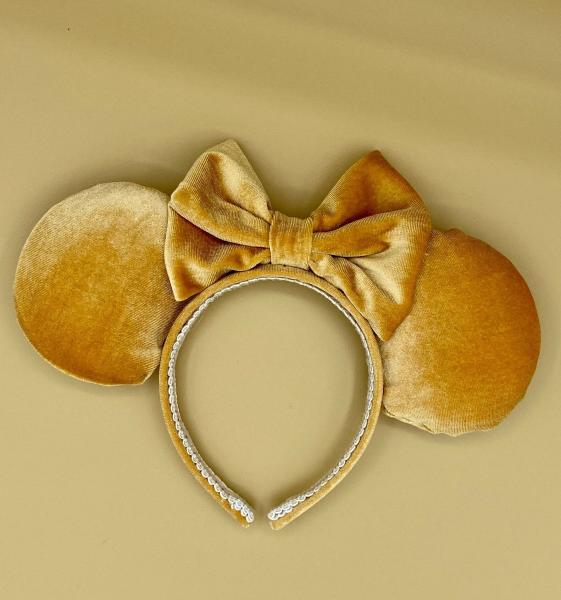 Gold Velvet Minnie Mouse Ears | Gold Mouse Ears picture