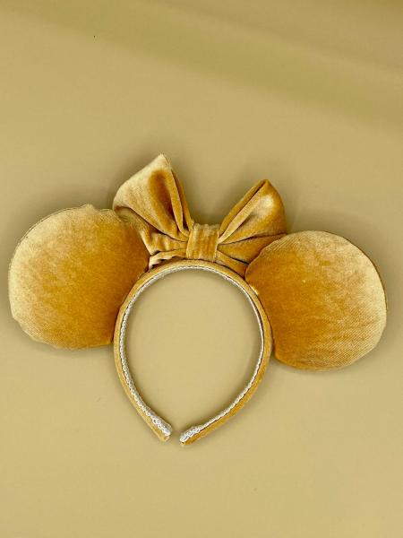 Gold Velvet Minnie Mouse Ears | Gold Mouse Ears picture