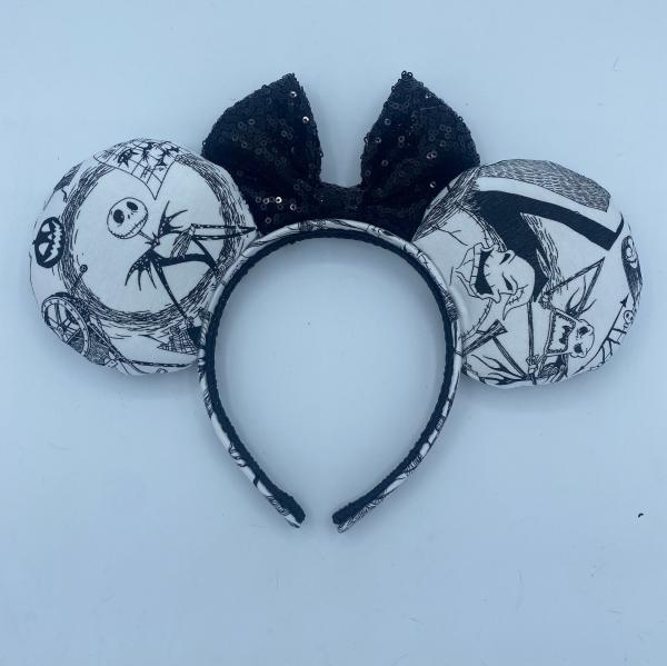 Nightmare Before Christmas Minnie Ears | Halloween Jack Skellington Ears picture