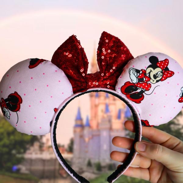 Pink Valentine's Day Minnie Ears | Pink Valentine Disney Ears (ONE PAIR ONLY) picture