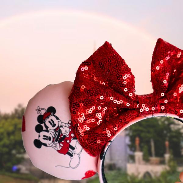 Pink Valentine's Day Minnie Ears | Pink Valentine Disney Ears picture