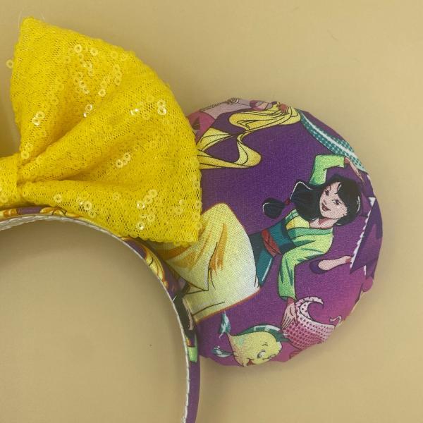 Mulan and Princesses Minnie Mouse Ears | Mulan Disney Ears | Purple and Yellow Ears picture