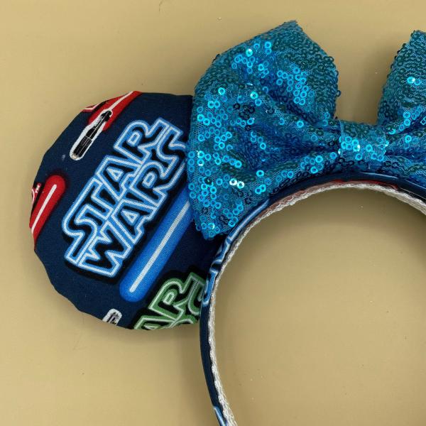 Blue Star Wars Minnie Ears | Blue Lightsaber Disney Ears | Galaxy's Edge Ears picture