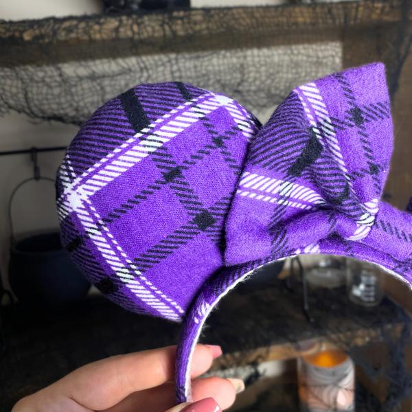 Purple Plaid Minnie Ears | Plaid Halloween Ears picture