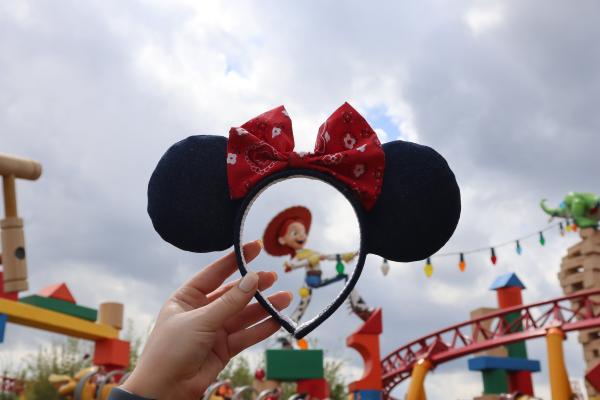 Toy Story Jesse Minnie Mouse Ears | Denim Mickey Ears with Cowgirl Bow picture