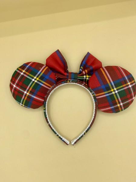 Red and Green Plaid Christmas Minnie Mouse Ears picture