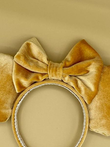 Gold Velvet Minnie Mouse Ears | Gold Mouse Ears picture