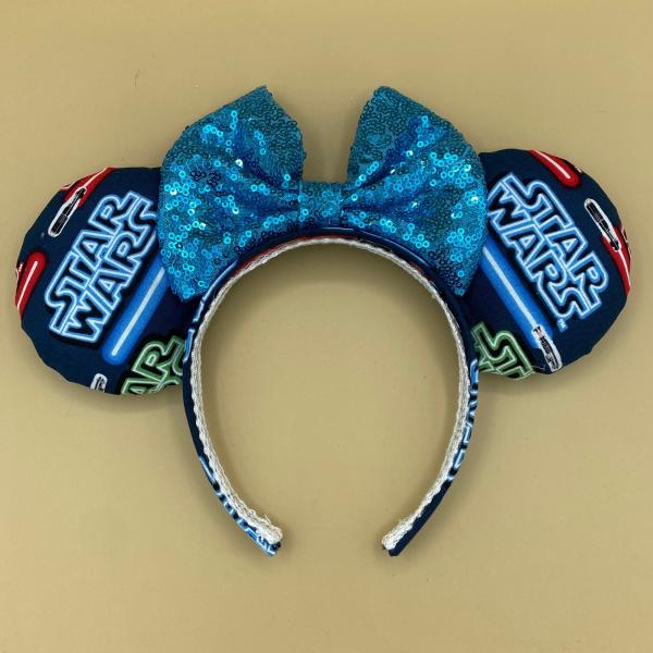 Blue Star Wars Minnie Ears | Blue Lightsaber Disney Ears | Galaxy's Edge Ears picture