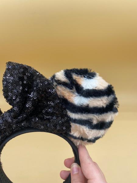 Fluffy Tiger Print Minnie Ears - Animal Kingdom Ears picture