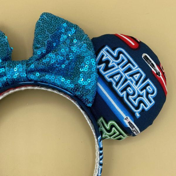 Blue Star Wars Minnie Ears | Blue Lightsaber Disney Ears | Galaxy's Edge Ears picture