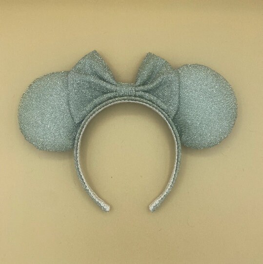 Light Blue Sparkly Minnie Mouse Ears | Cinderella Ears for Disney picture