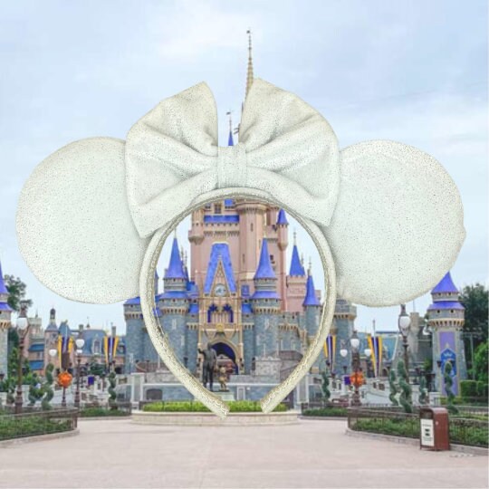 Sparkly, Dusty Pink Velvet Minnie Mouse Ears | Pink Velvet Disney Ears picture