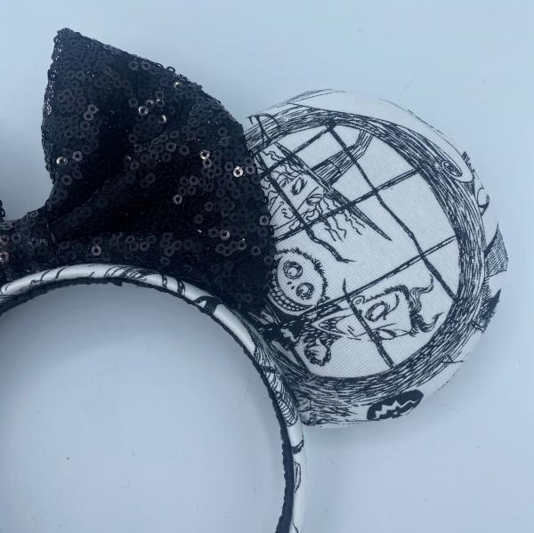 Nightmare Before Christmas Minnie Ears | Halloween Jack Skellington Ears picture