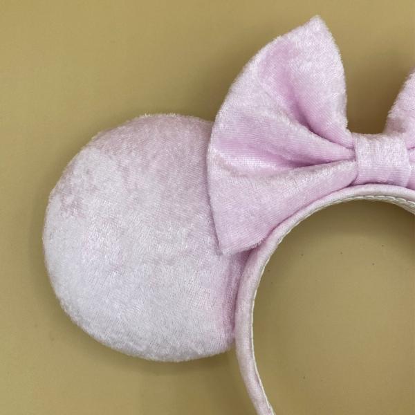 Light Pink Velvet Minnie Ears | Pink Velvet Disney Ears picture