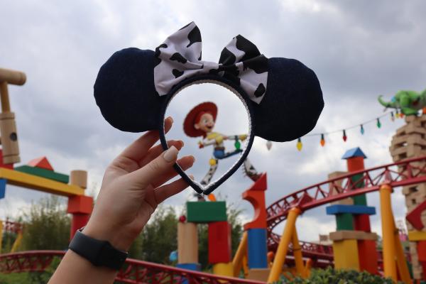 Toy Story Jesse Minnie Mouse Ears | Denim Mickey Ears with Cowgirl Bow picture