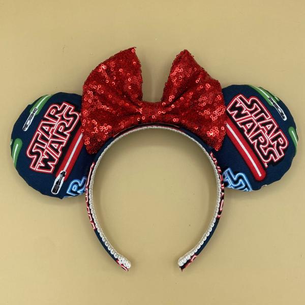 Blue Star Wars Minnie Ears | Blue Lightsaber Disney Ears | Galaxy's Edge Ears picture