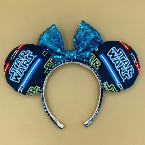 Blue Star Wars Minnie Ears | Blue Lightsaber Disney Ears | Galaxy's Edge Ears picture