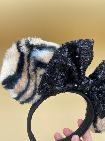 Fluffy Tiger Print Minnie Ears - Animal Kingdom Ears picture