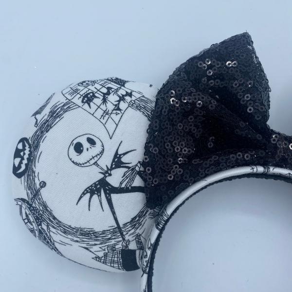 Nightmare Before Christmas Minnie Ears | Halloween Jack Skellington Ears picture