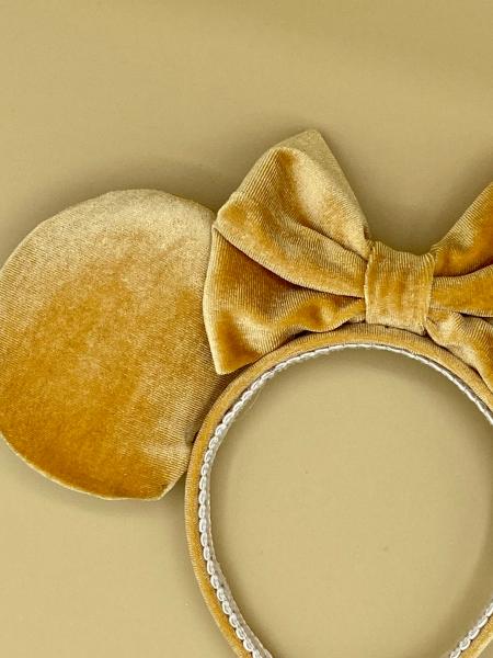 Gold Velvet Minnie Mouse Ears | Gold Mouse Ears picture