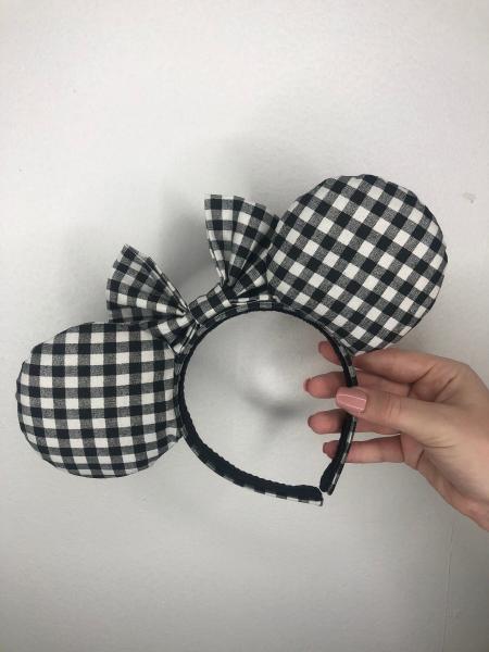 Gingham Minnie Ears | Black and White Mickey Ears picture