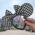 Gingham Minnie Ears | Black and White Mickey Ears